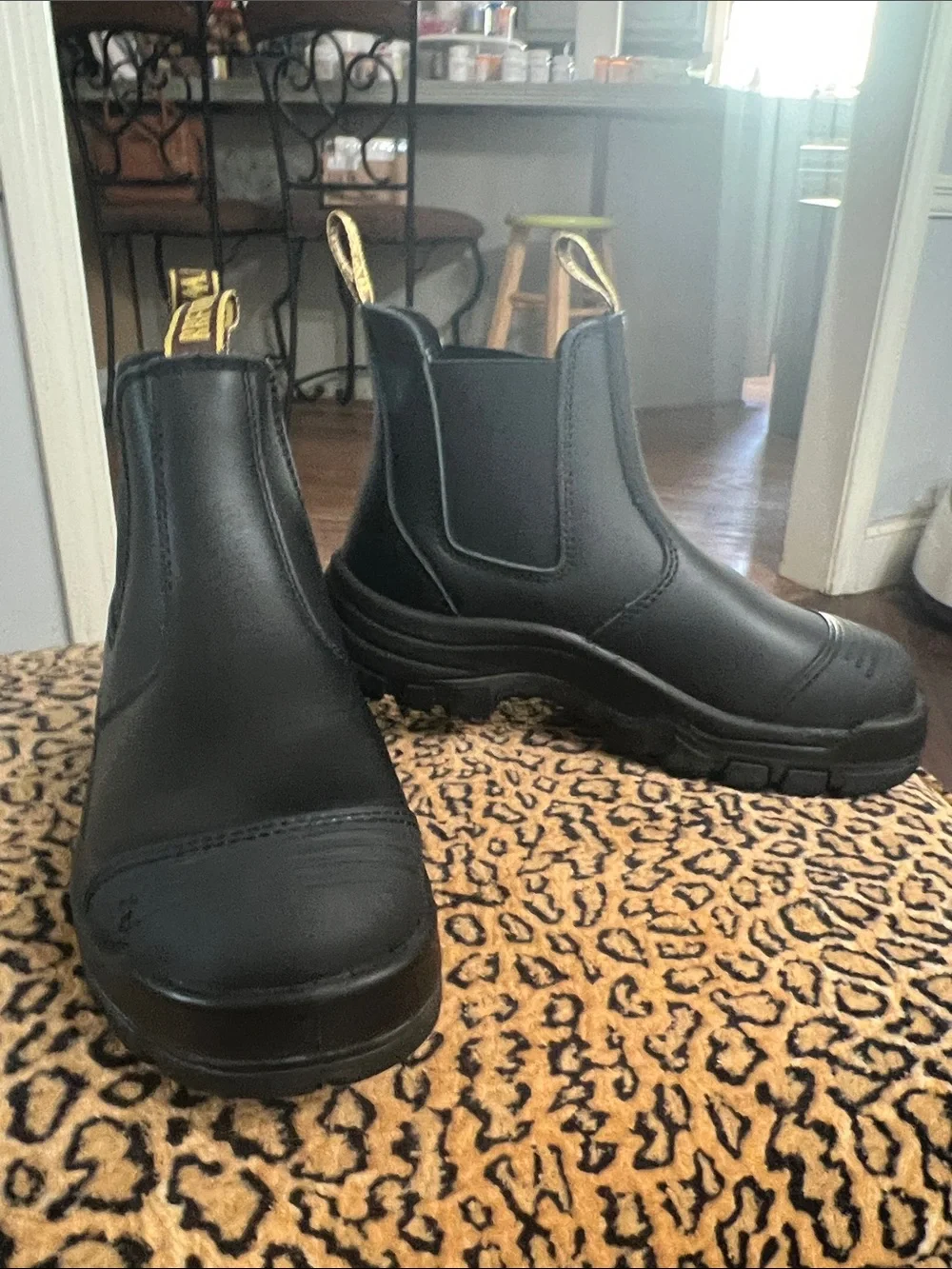 Men's Black Chukka Work Boots with Elastic Sides